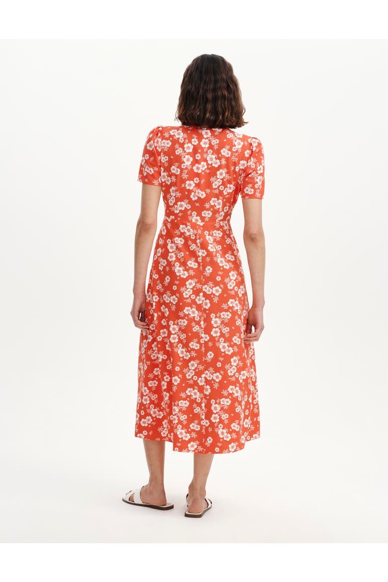 Nieve Petite Short Sleeve Midi Dress, Alternate, color, Red Floral