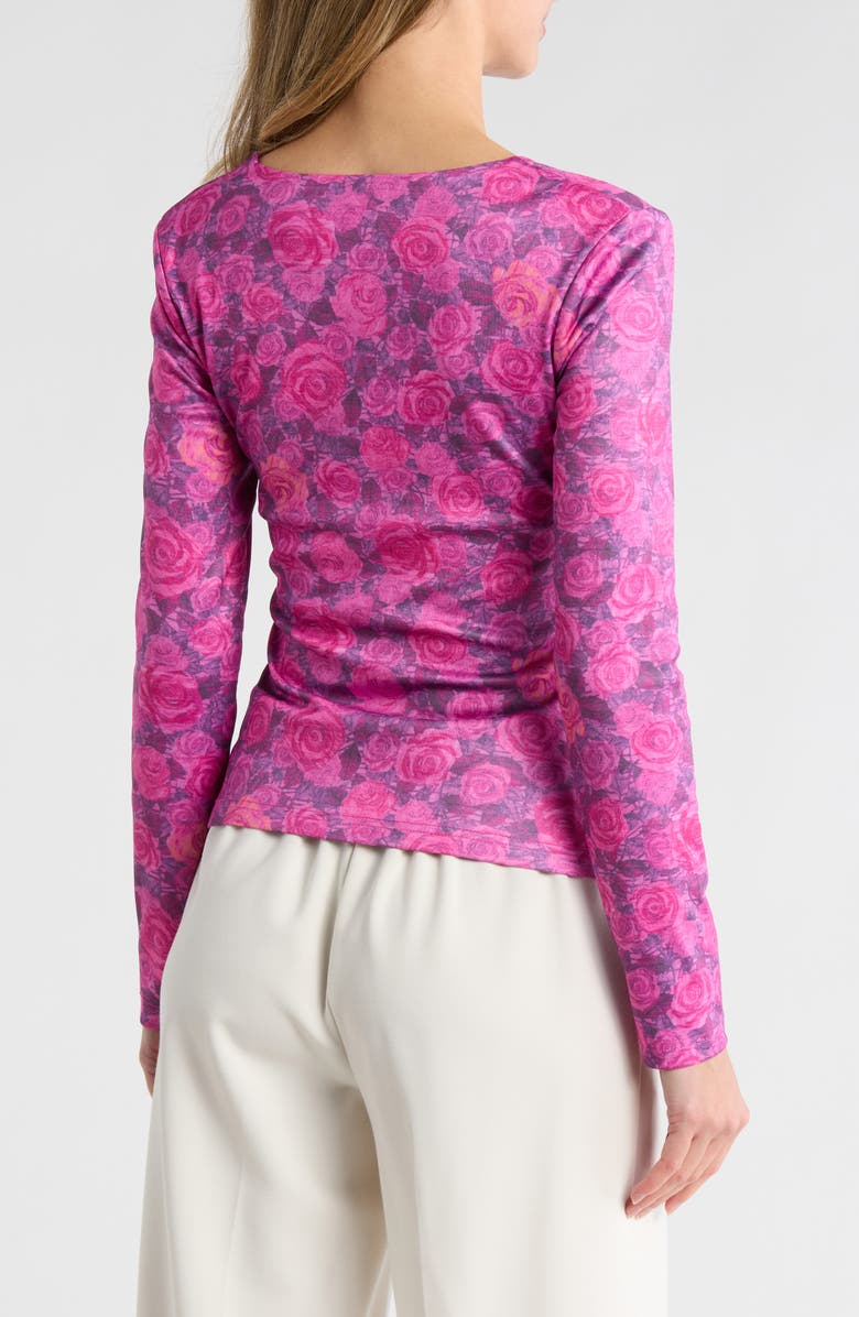 AREA STARS Ruched Jersey Top, Alternate, color, Cabbage Rose