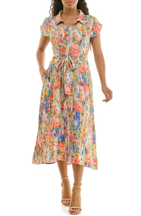 Print Short Sleeve Shirtdress