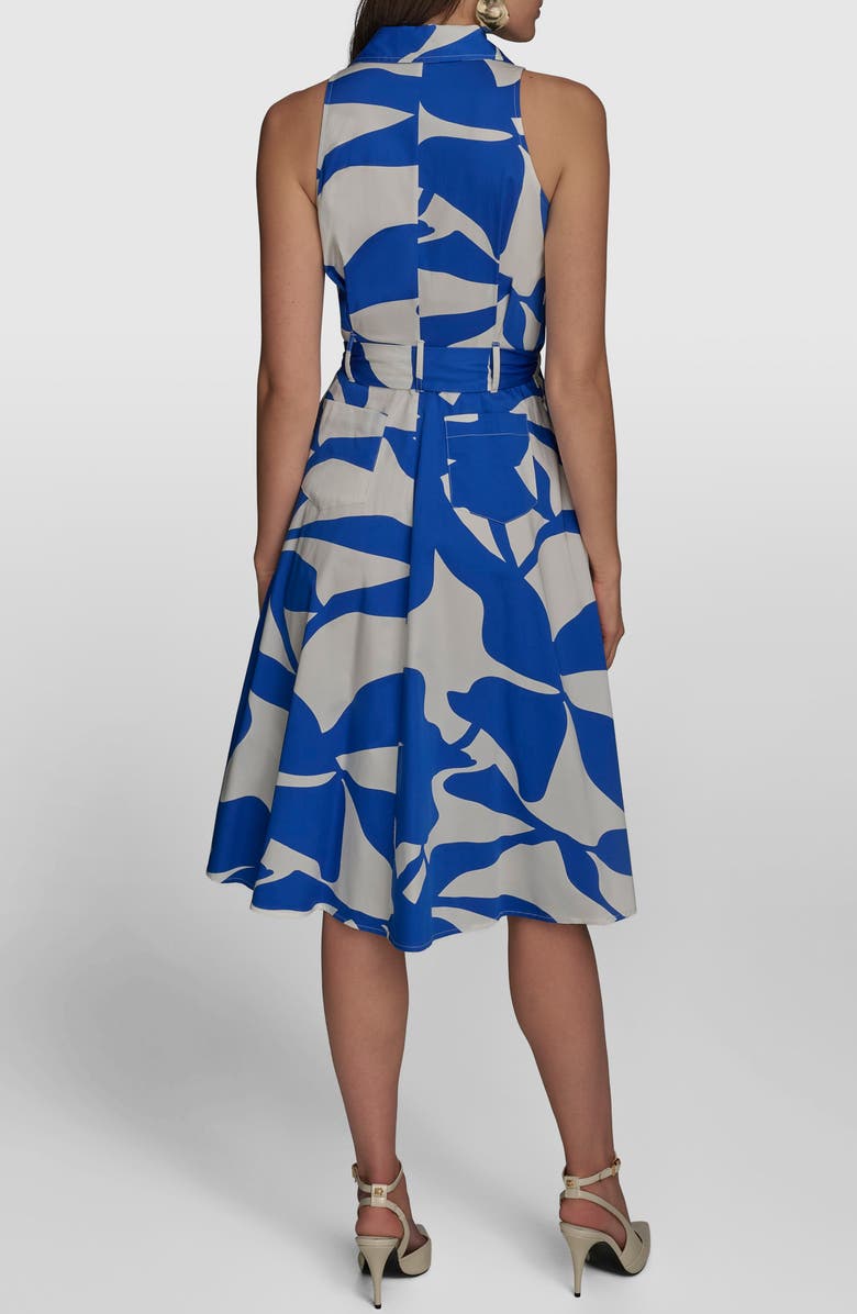 Donna Karan New York Floral Print Sleeveless Shirtdress, Alternate, color, Marbell