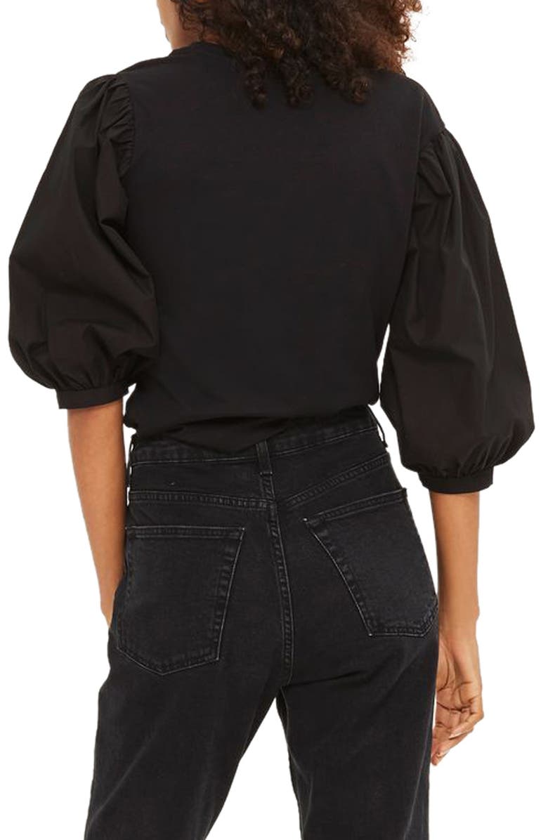 Topshop Balloon Sleeve Tee, Main, color,