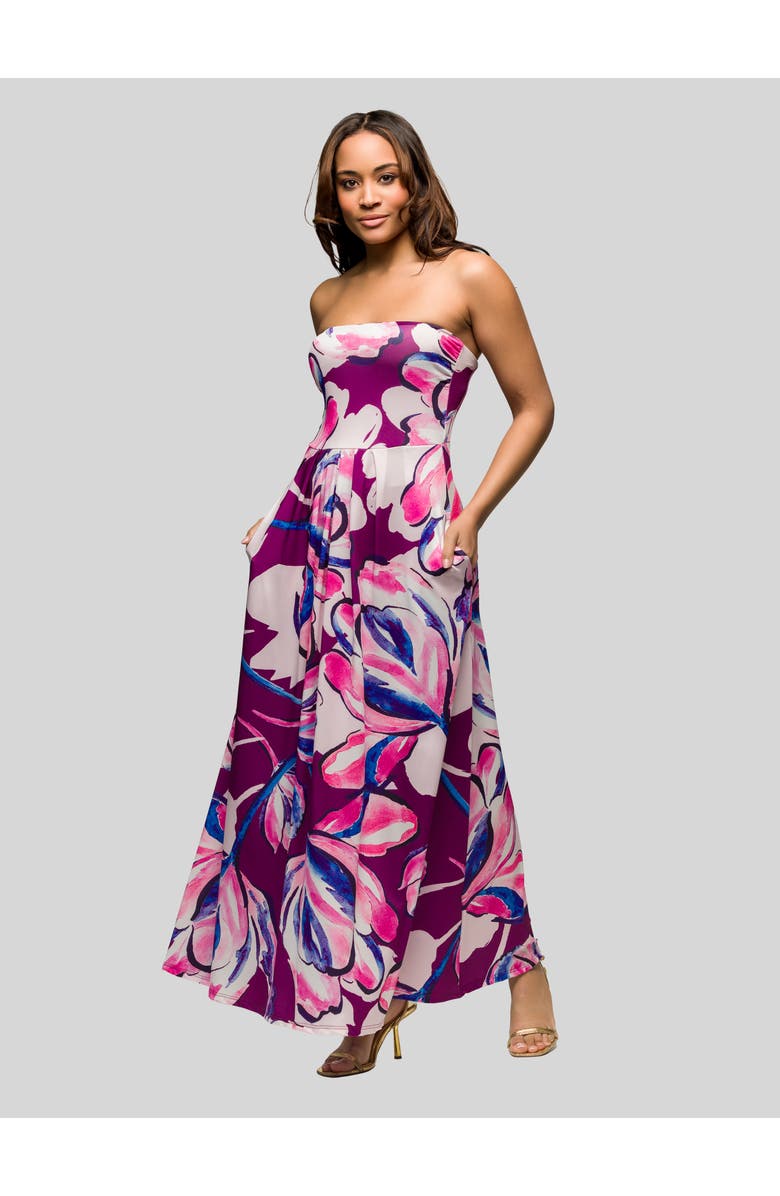 24seven Comfort Apparel V-Neck Sleeveless Maxi Dress with Belt, Alternate, color,