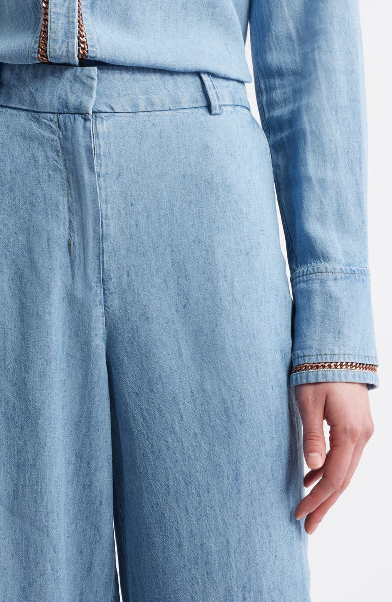 KOBI HALPERIN Wide Leg Chambray Pants, Alternate, color, 