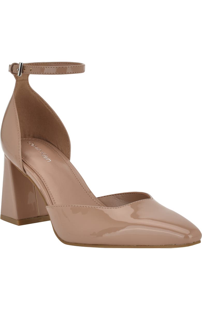 Calvin Klein Nalene Ankle Strap Pump, Main, color, Natural