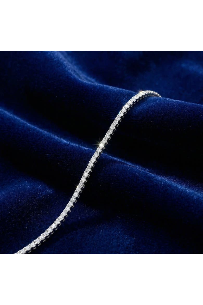 3 Carat Round Cut Lab Grown Diamond Tennis Bracelet In 14k Gold 7", Alternate, color, 14k White Gold