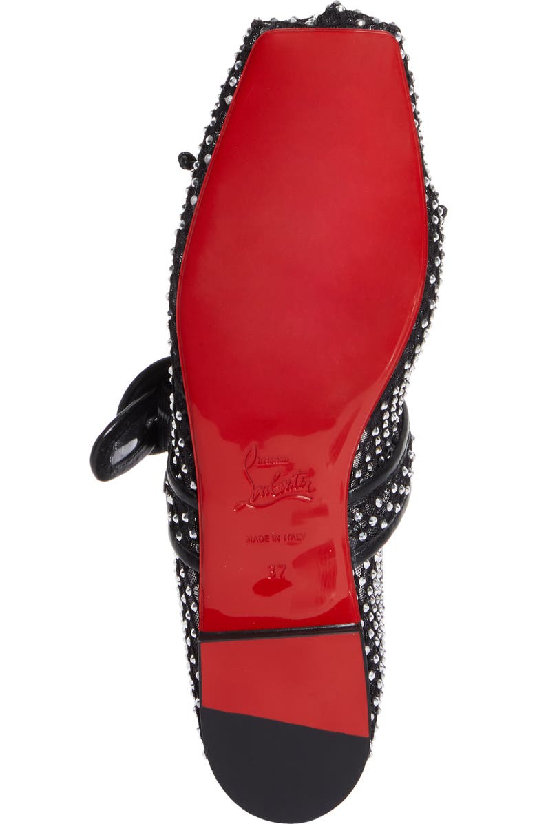 Christian Louboutin Mamastrapitna Crystal Embellished Mesh Flat, Alternate, color,