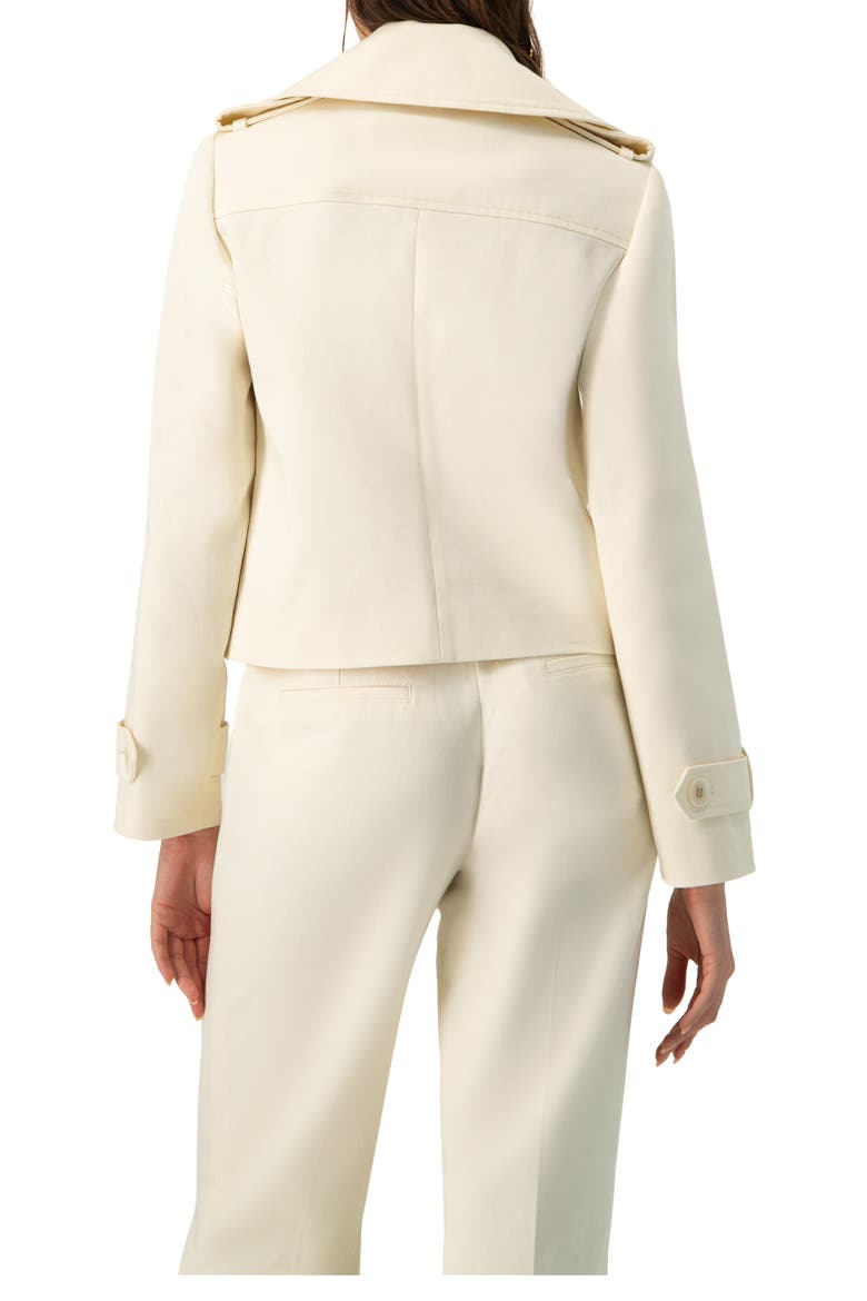 Short Cotton Trench Coat, Alternate, color, Ivory