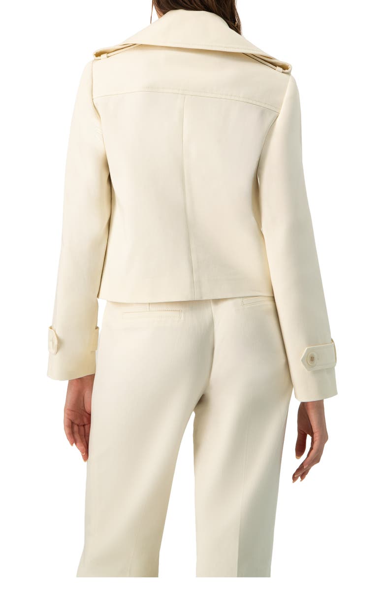 IVONNE Short Cotton Trench Coat, Alternate, color, Ivory