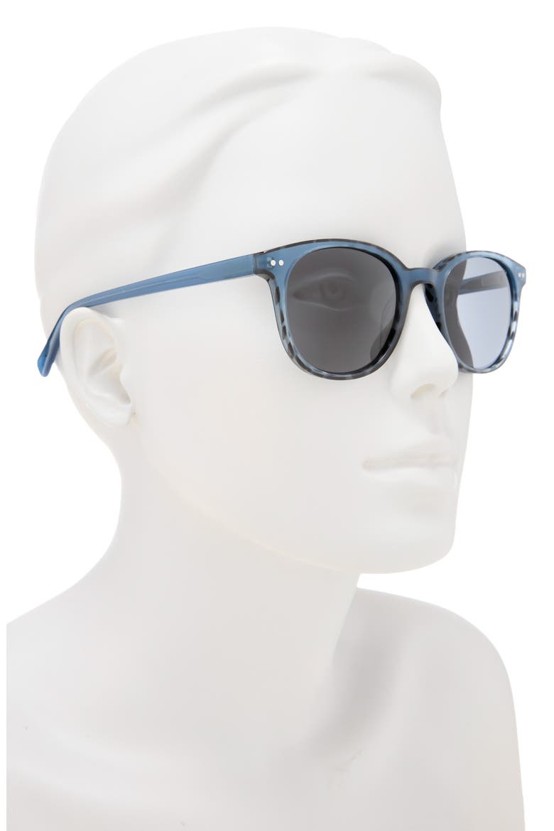 51mm Polarized Round Sunglasses, Alternate, color, BLUE