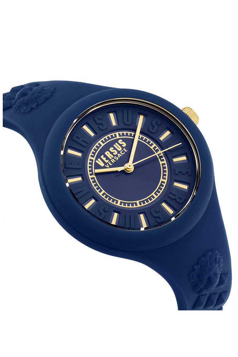 Fire Island Silicone Strap Watch, 39mm, Alternate, color, BLUE