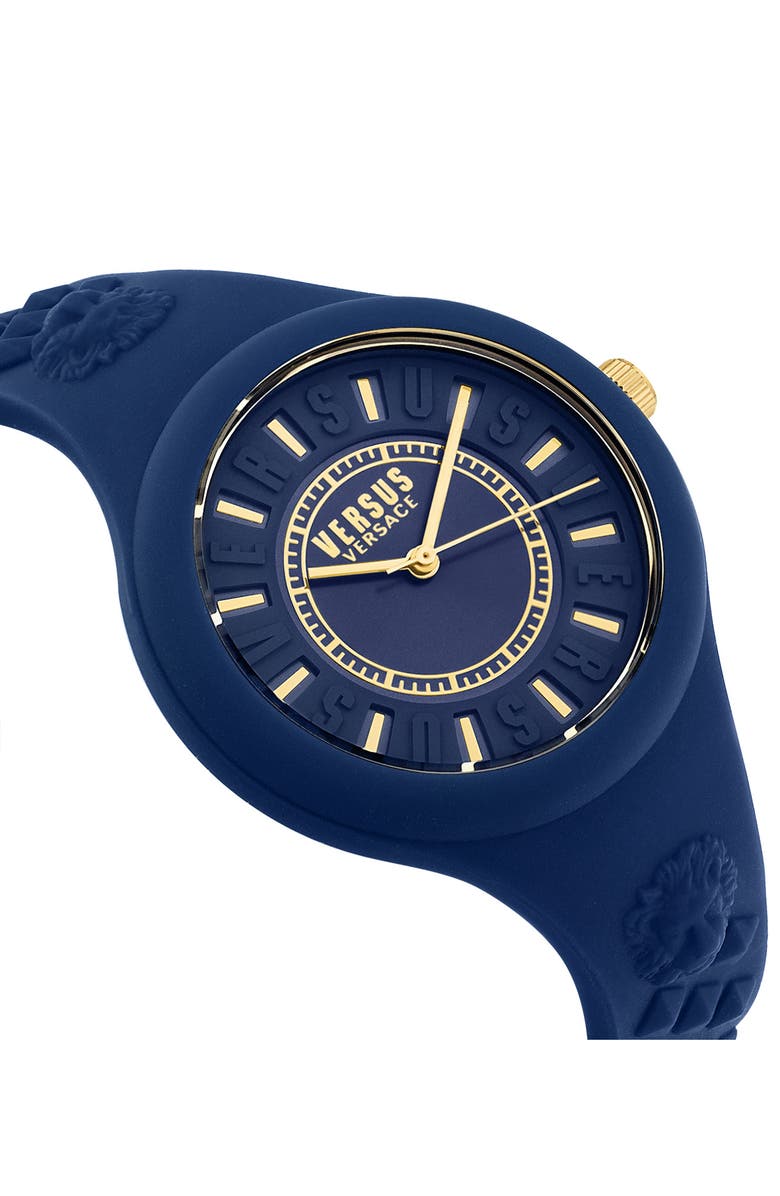 VERSUS Versace Fire Island Silicone Strap Watch, 39mm, Alternate, color, Blue