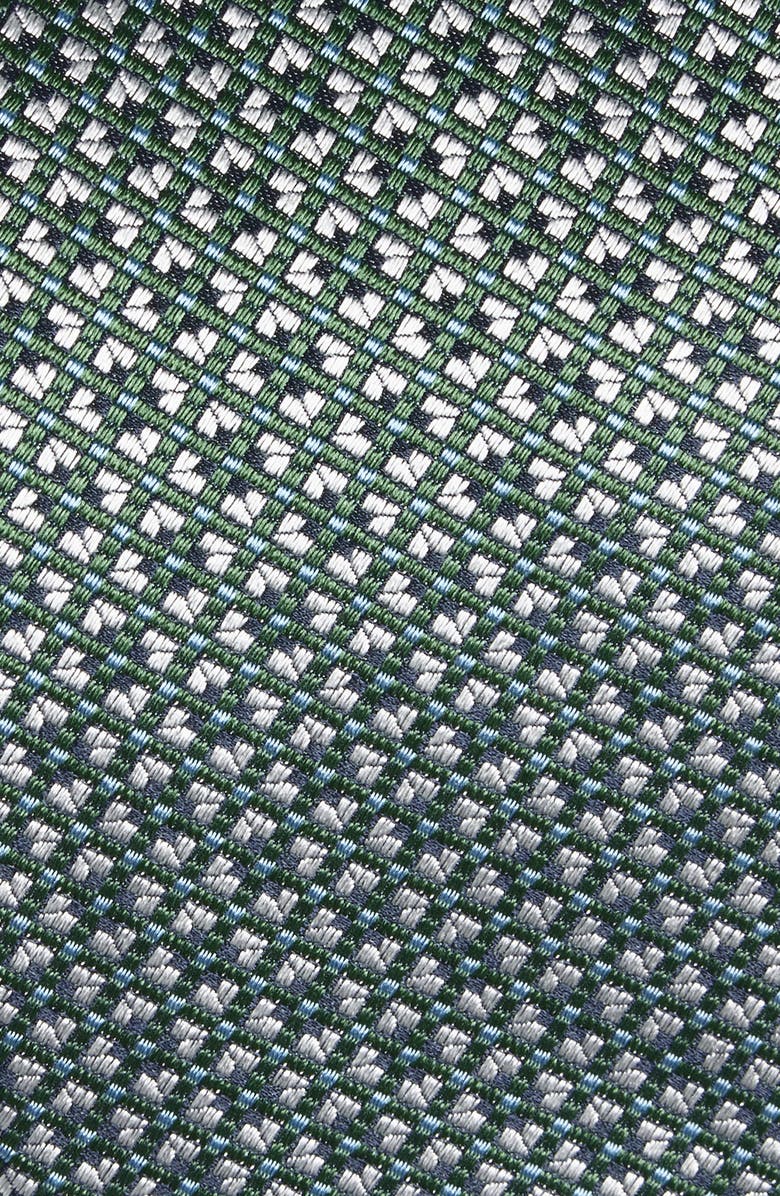 David Donahue Neat Silk Tie, Alternate, color, Green