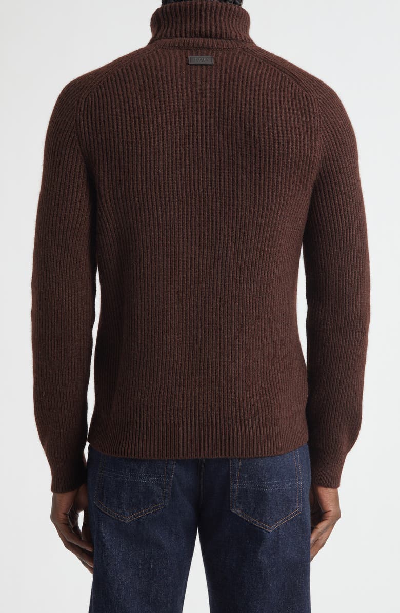 ISAIA Wool Turtleneck Sweater, Alternate, color, Brown