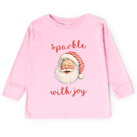 Sparkle With Joy Santa Long Sleeve Tee Toddler