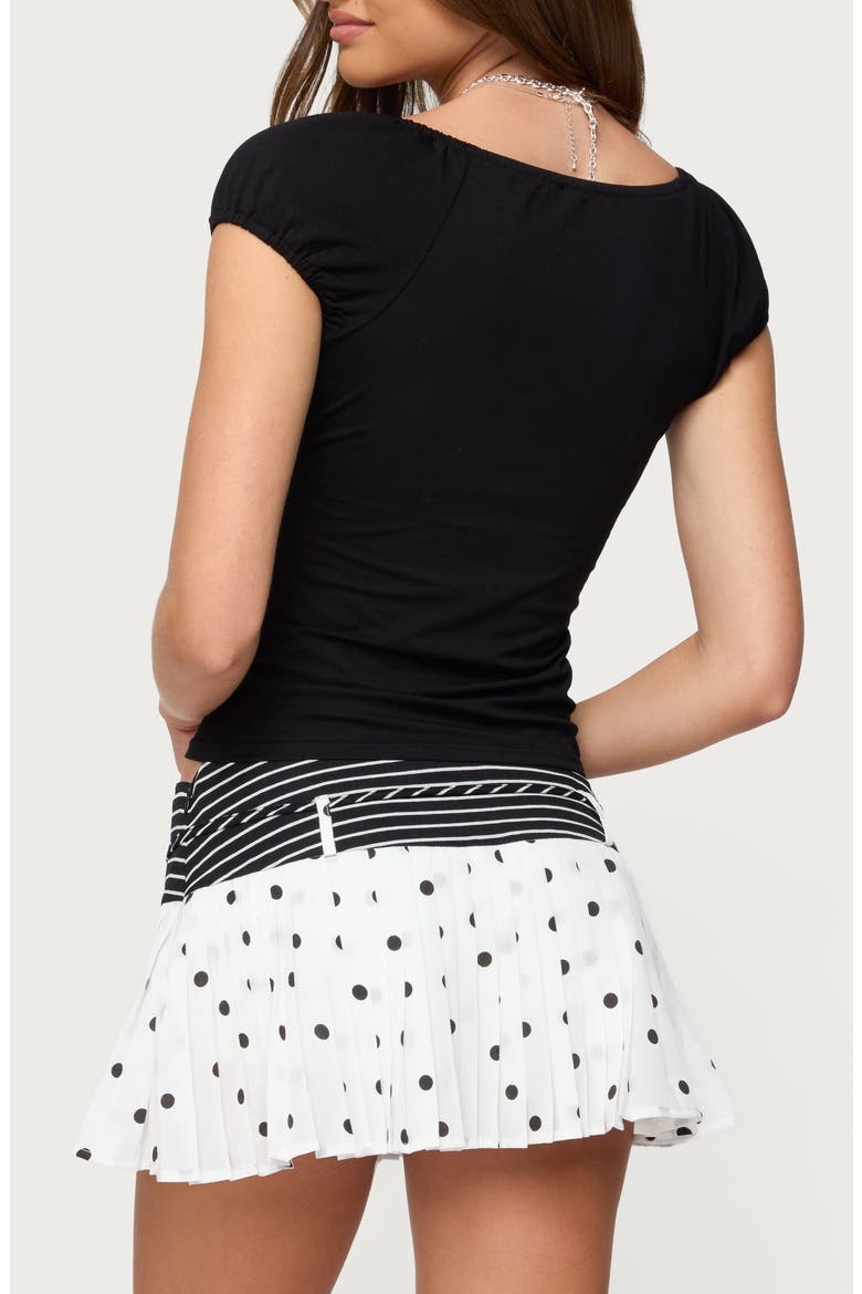 Oleana Gathered Bust Stretch Cotton Top, Alternate, color, BLACK