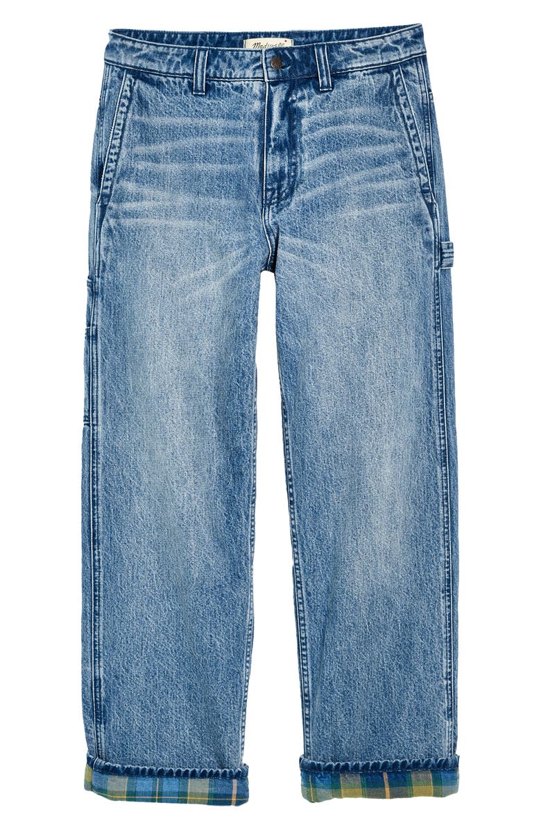Madewell Flannel Lined Carpenter Jeans, Alternate, color, 