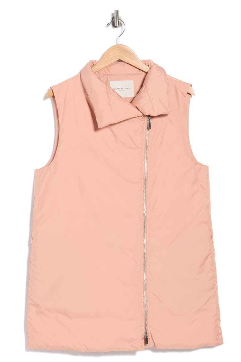Zip Front Down Puffer Vest, Alternate, color, BLUSH PEACH