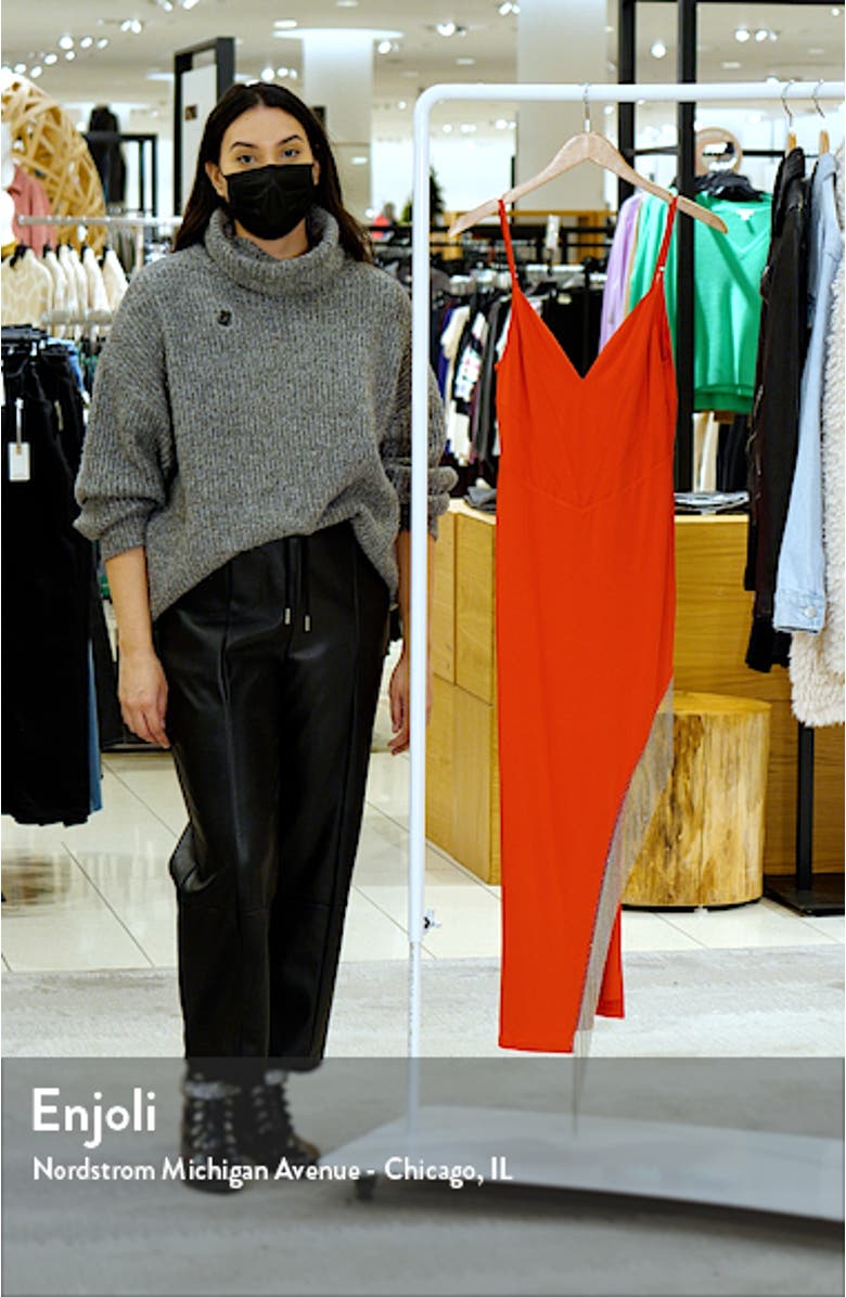 Fringe Detail High Slit Knit Dress, sales video thumbnail