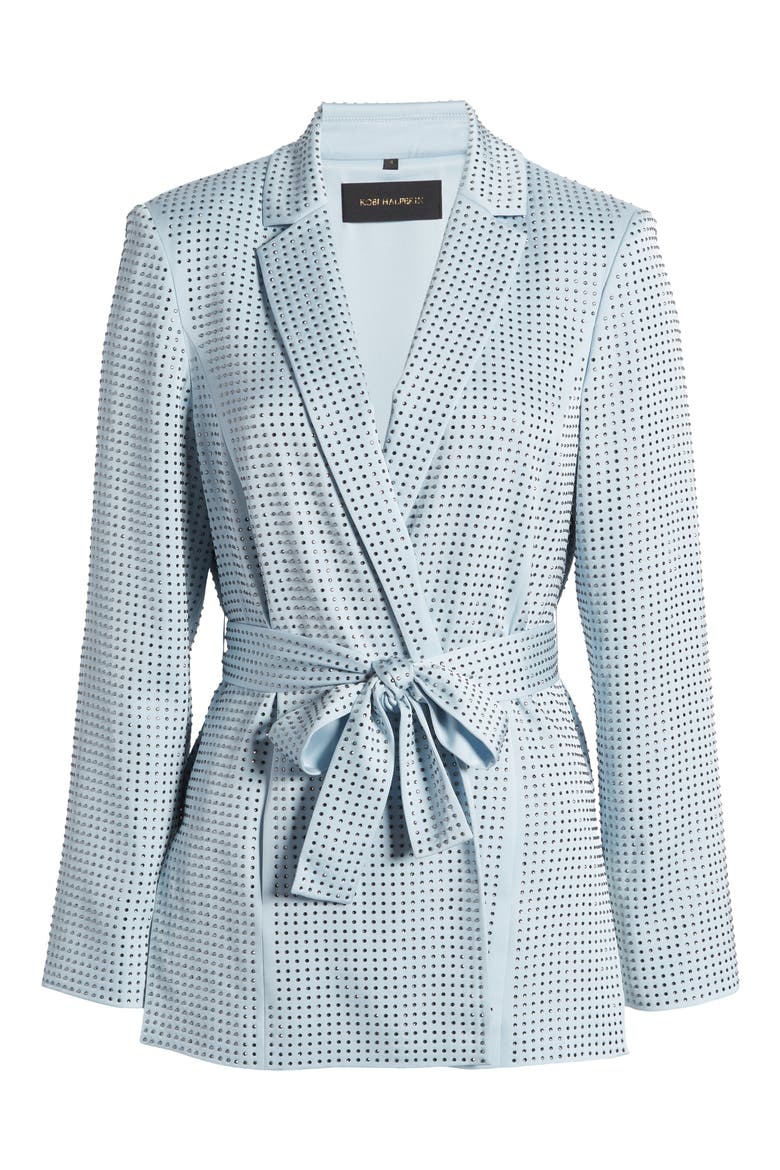 Brett Rhinestone Embellished Silk Wrap Jacket, Alternate, color, CHAMBRE