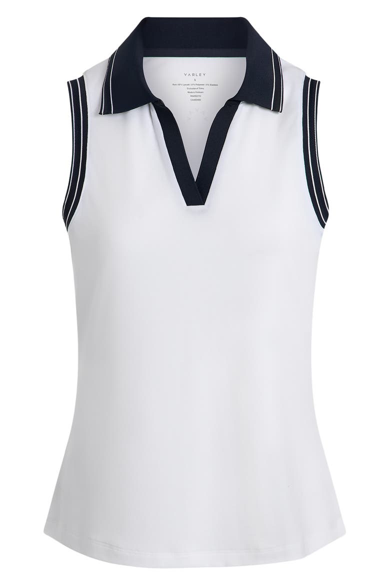 Isaac Performance Polo Tank, Alternate, color, WHITE / BLUE NIGHTS