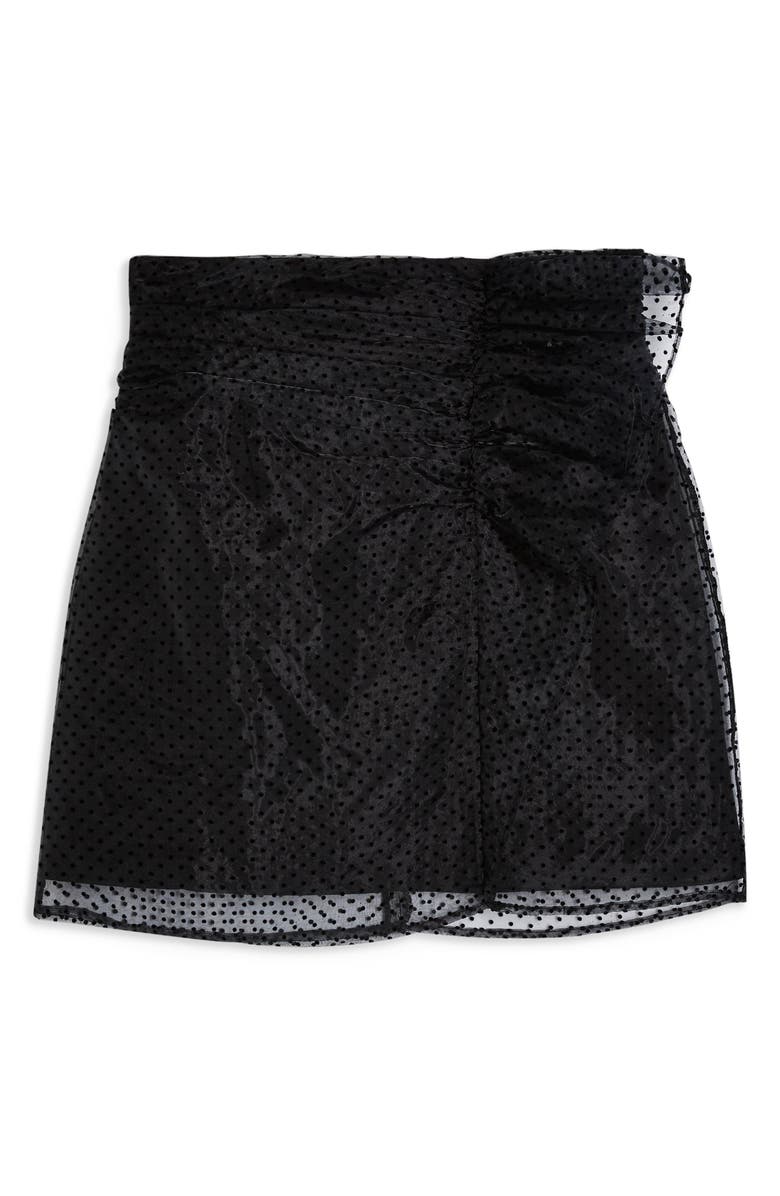 Topshop Organza Spot Miniskirt, Alternate, color,