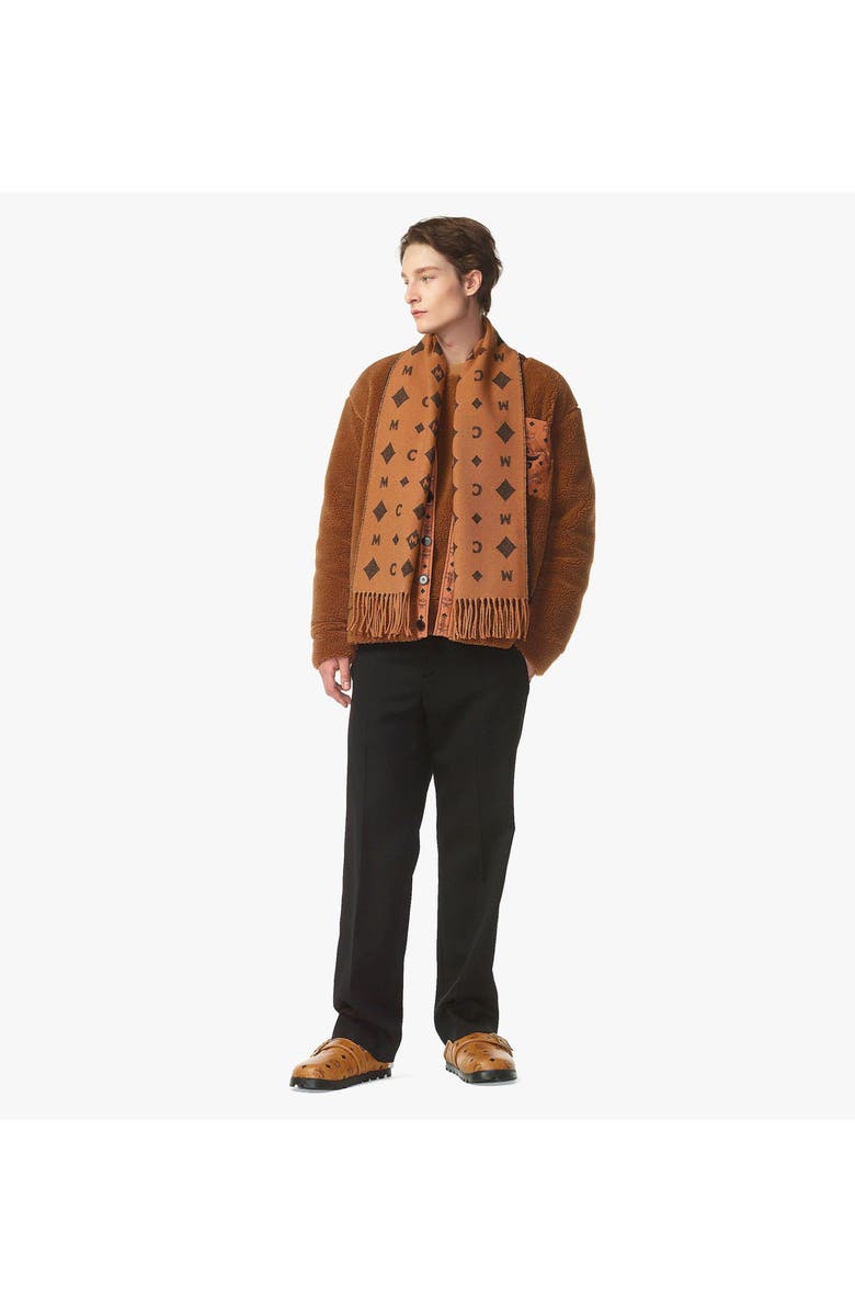 MCM Bicolor Monogram Jacquard Stole, Alternate, color,