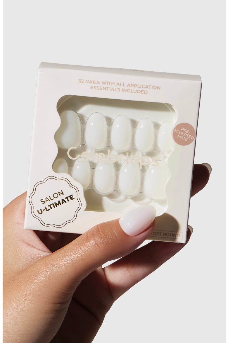 Salon Ultimate Short Almond Press-On Nails, Alternate, color, SHEER MILK