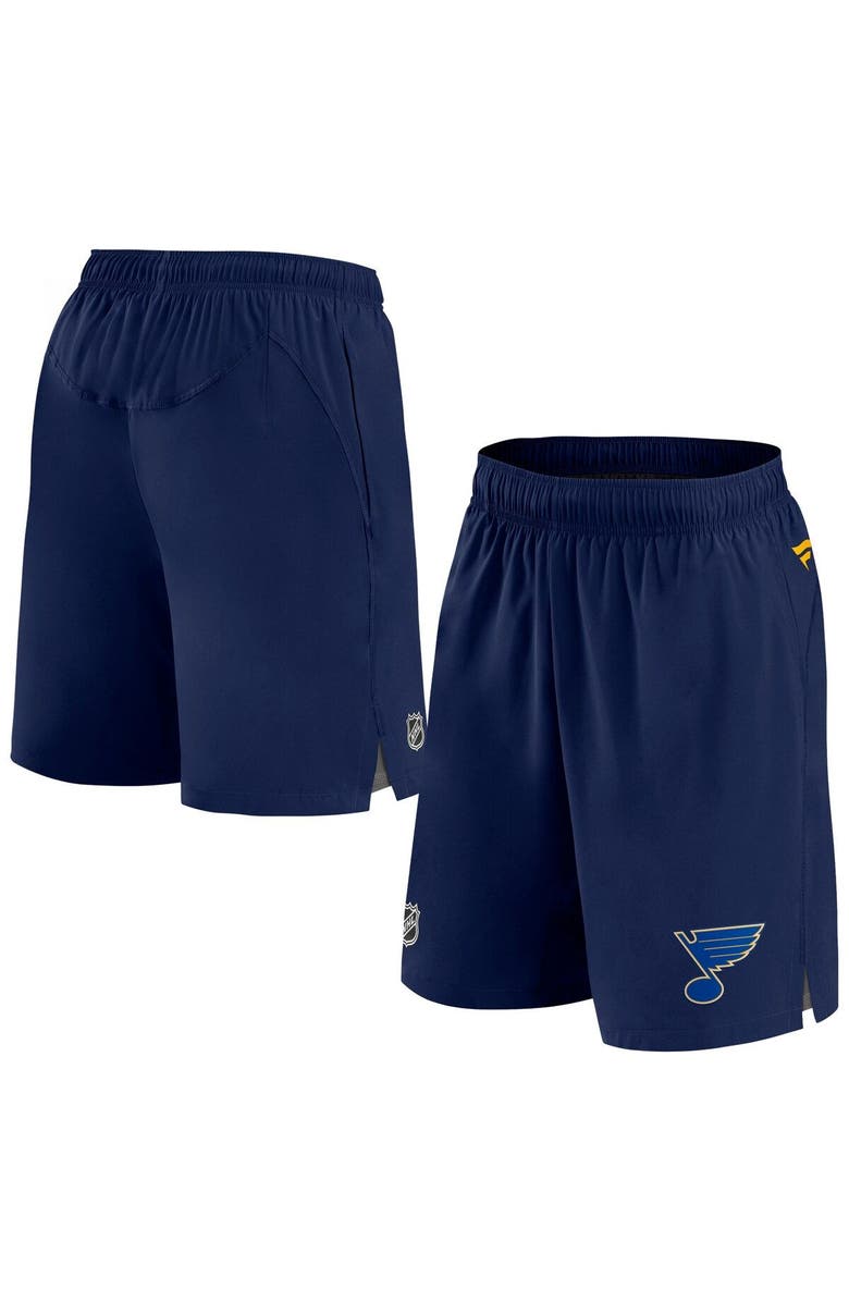 FANATICS Men's Fanatics Branded Navy St. Louis Blues Authentic Pro Rink Shorts, Main, color,