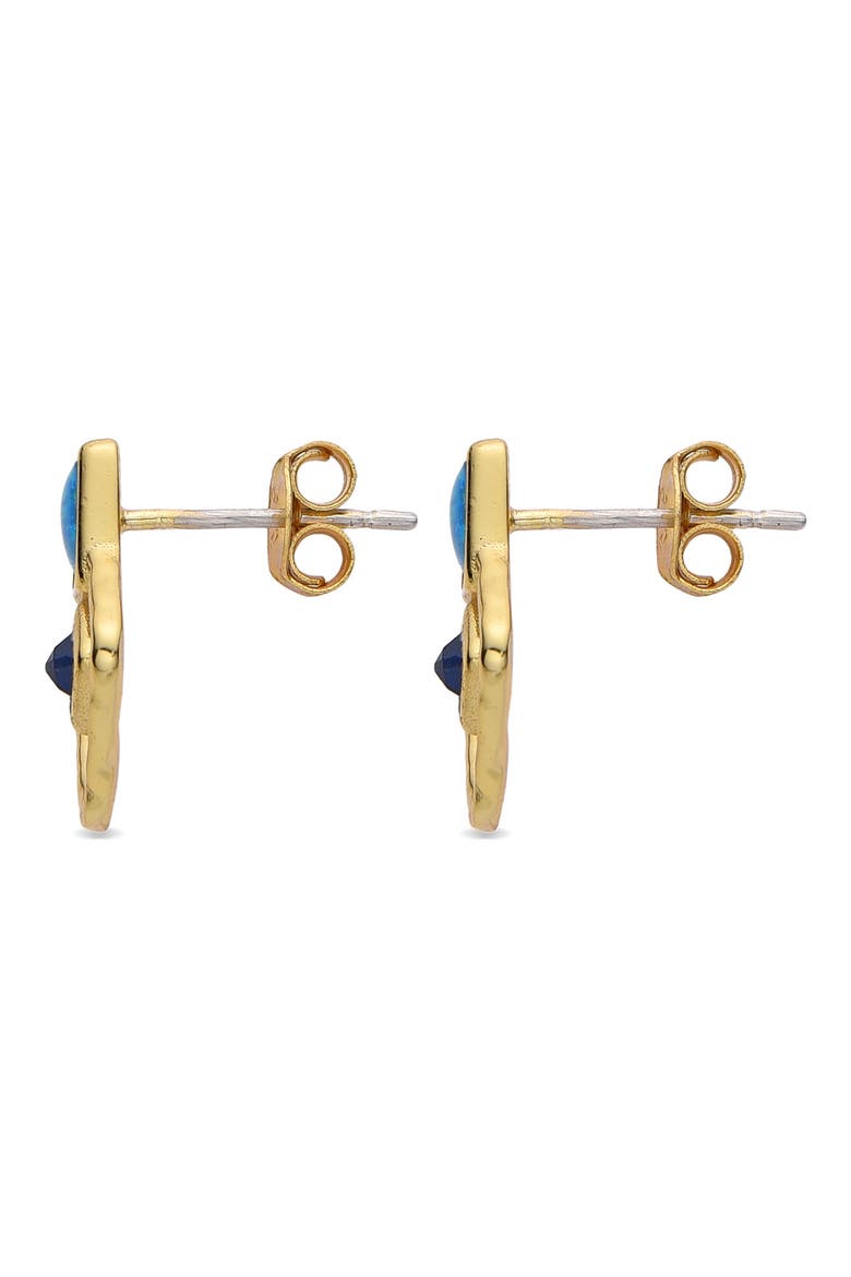 Aquamarine Stud Earrings, Alternate, color, GOLD