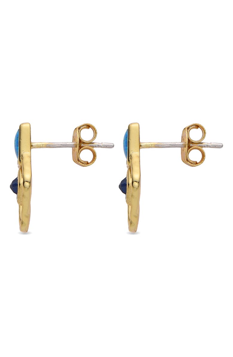 EYE CANDY LOS ANGELES Aquamarine Stud Earrings, Alternate, color, Gold
