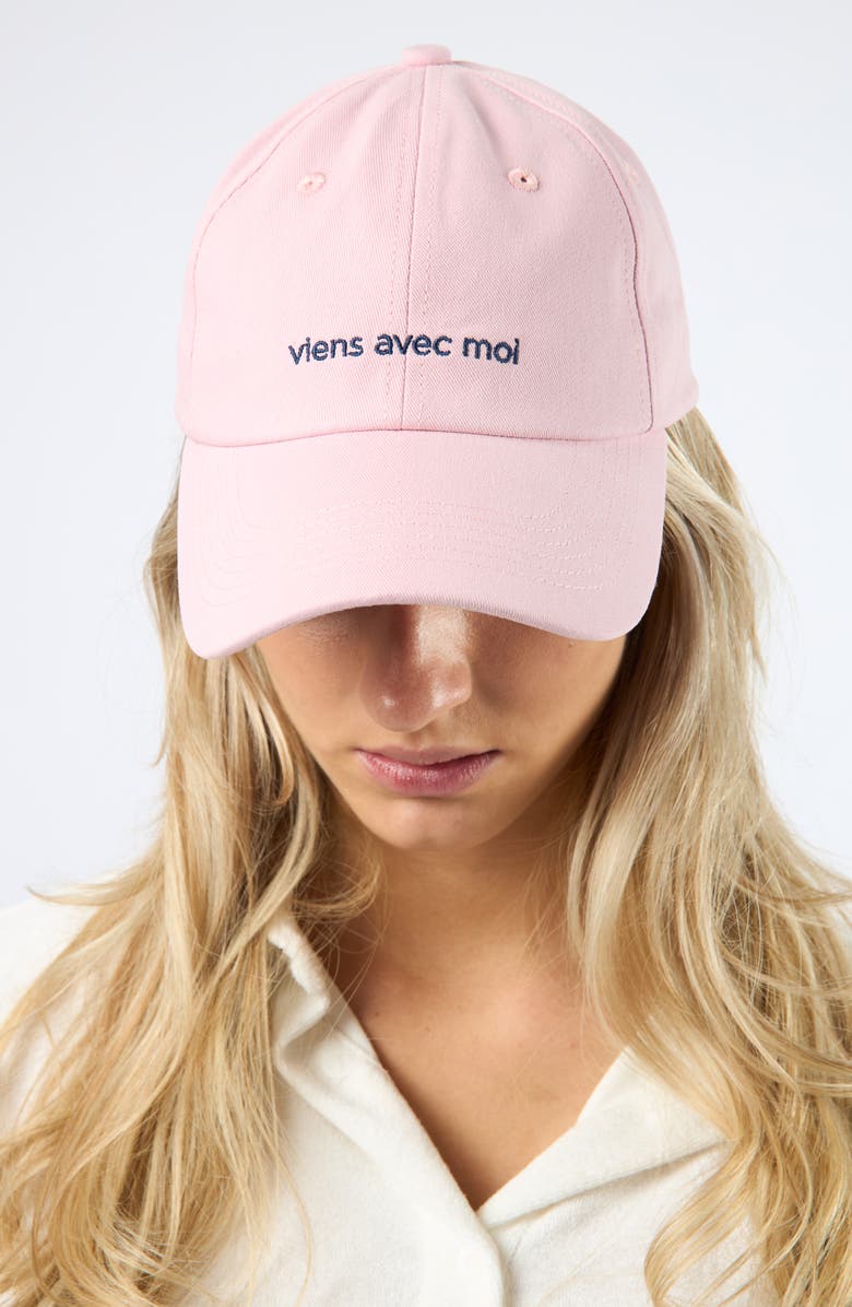 Viens Avec Moi Ball Cap, Alternate, color, Pink