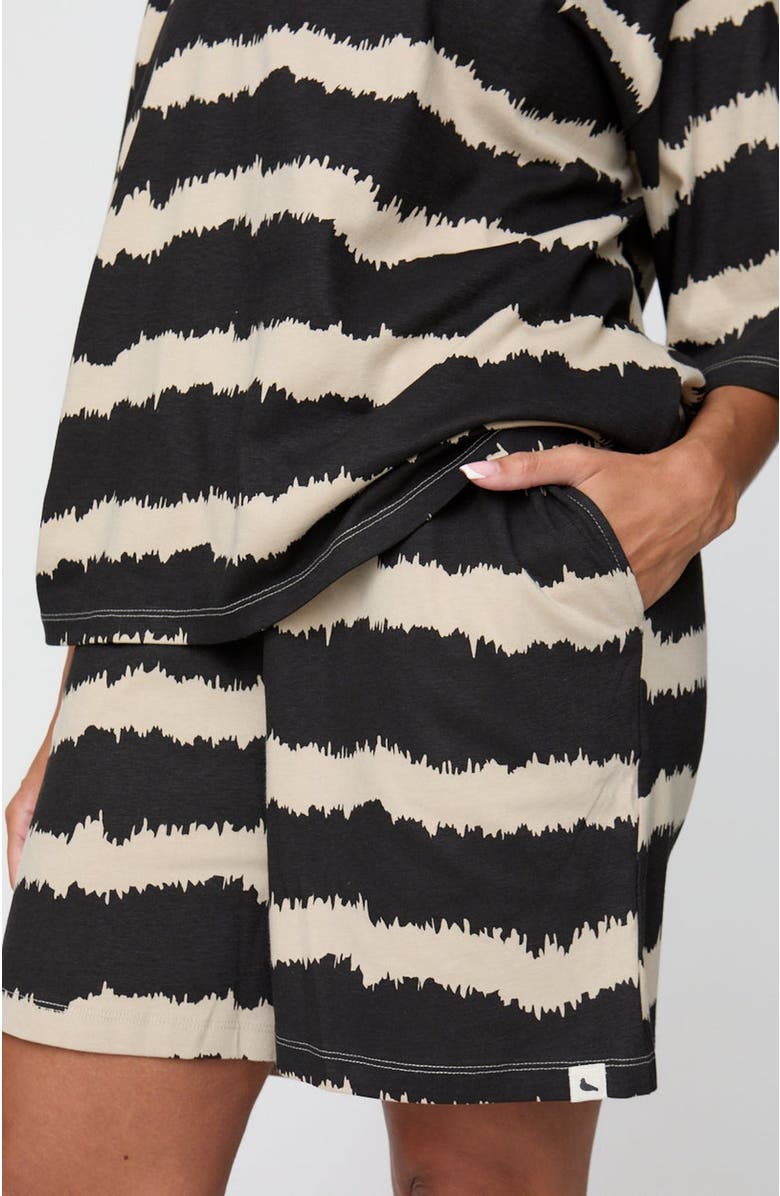 Turtledove London Organic Cotton Audrey Shorts, Main, color, Black Stripes