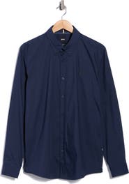 BOSS Roan Slim Fit Stretch Button-Up Shirt