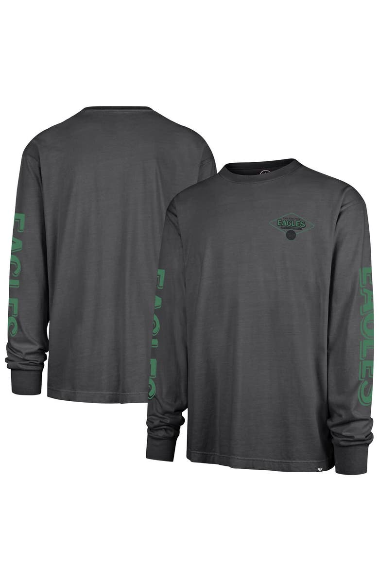 '47 Men's '47 Black Philadelphia Eagles Cairn Ravine Foundation Throwback Long Sleeve T-Shirt, Main, color, Charcoal