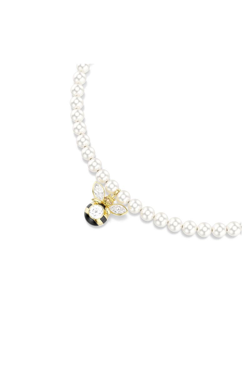 Idyllia Bee Pendant Faux Pearl Choker Necklace, Alternate, color, GOLD/ MULTI