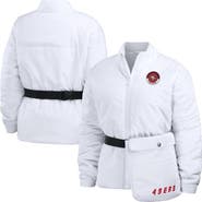WEAR by Erin Andrews Women's WEAR by Erin Andrews  White San Francisco 49ers Packaway Full-Zip Puffer Jacket