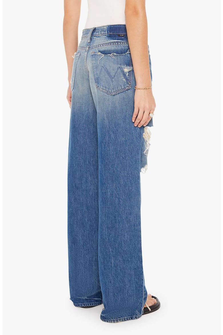 The Down Low Spinner Heel Ripped Low Rise Wide Leg Jeans, Alternate, color, BDE