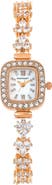 Danecraft Crystal Mother-of-Pearl Quartz Bracelet Watch, 20mm