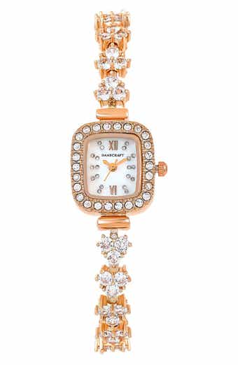 Danecraft Crystal Mother-of-Pearl Quartz Bracelet Watch, 20mm