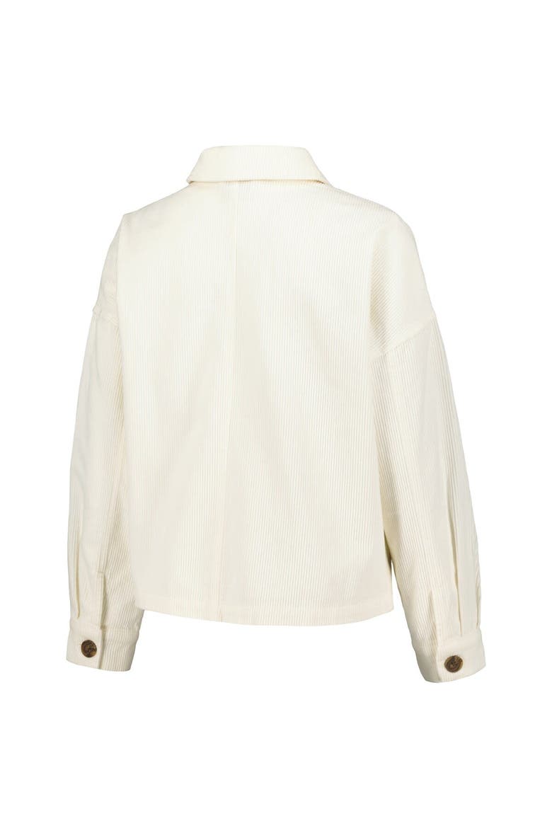 Women's Hype and Vice White Michigan Wolverines Corduroy Button-Up Jacket, Alternate, color, White