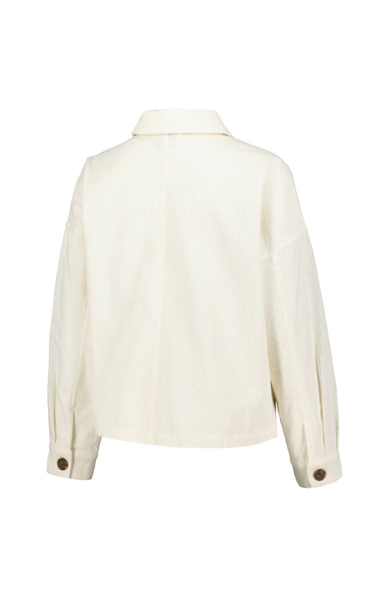 Hype and Vice Women's Hype and Vice White Michigan Wolverines Corduroy Button-Up Jacket, Alternate, color, White
