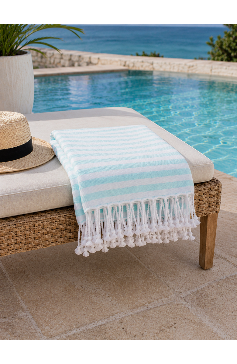 C&F Home Cabana Stripes Fouta Towel, Alternate, color, White