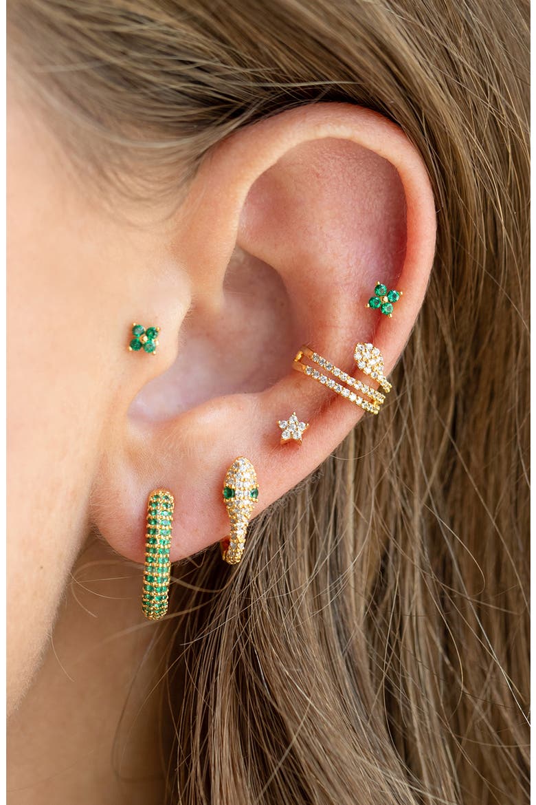 Viper Hoop Earrings, Alternate, color, GOLD