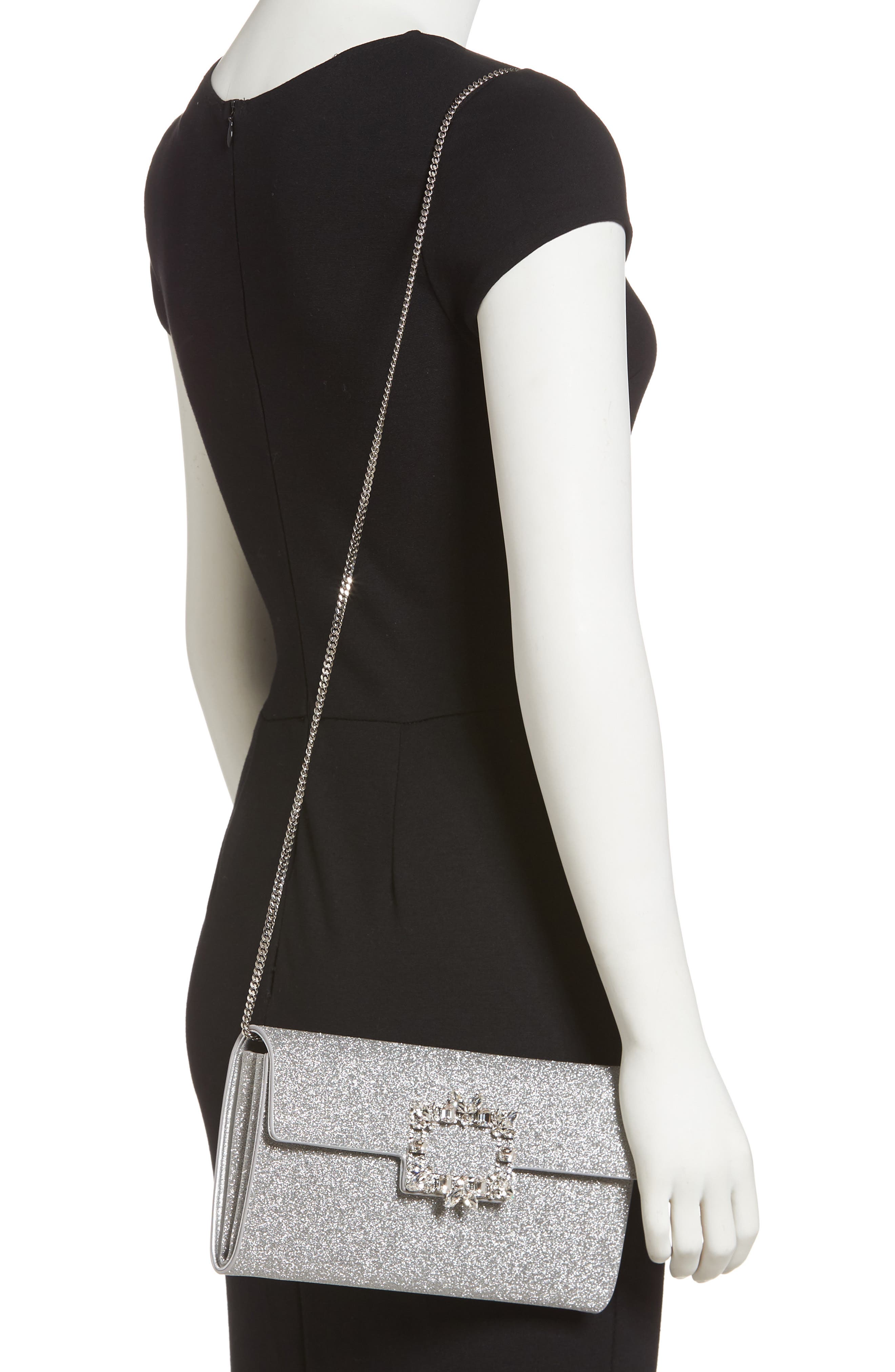 Roger Vivier Brioche Crystal Buckle Envelope Clutch, Alternate, color, 