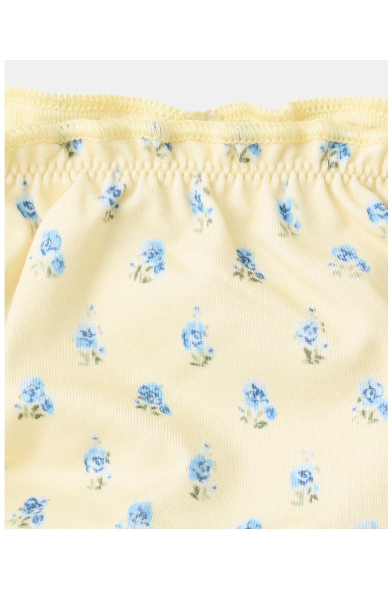 Floral Print Triangle Bikini Top, Alternate, color, PASTEL YELLOW
