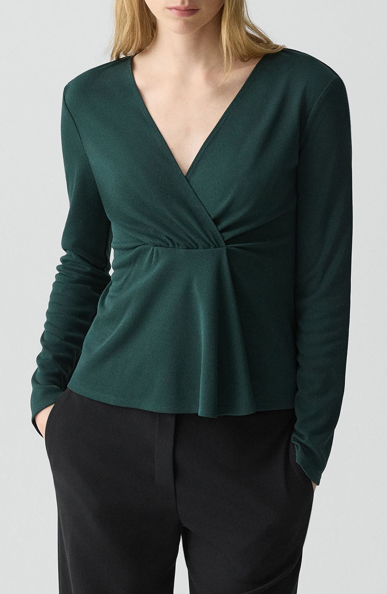 Gathered Neck Knit Top - image 3