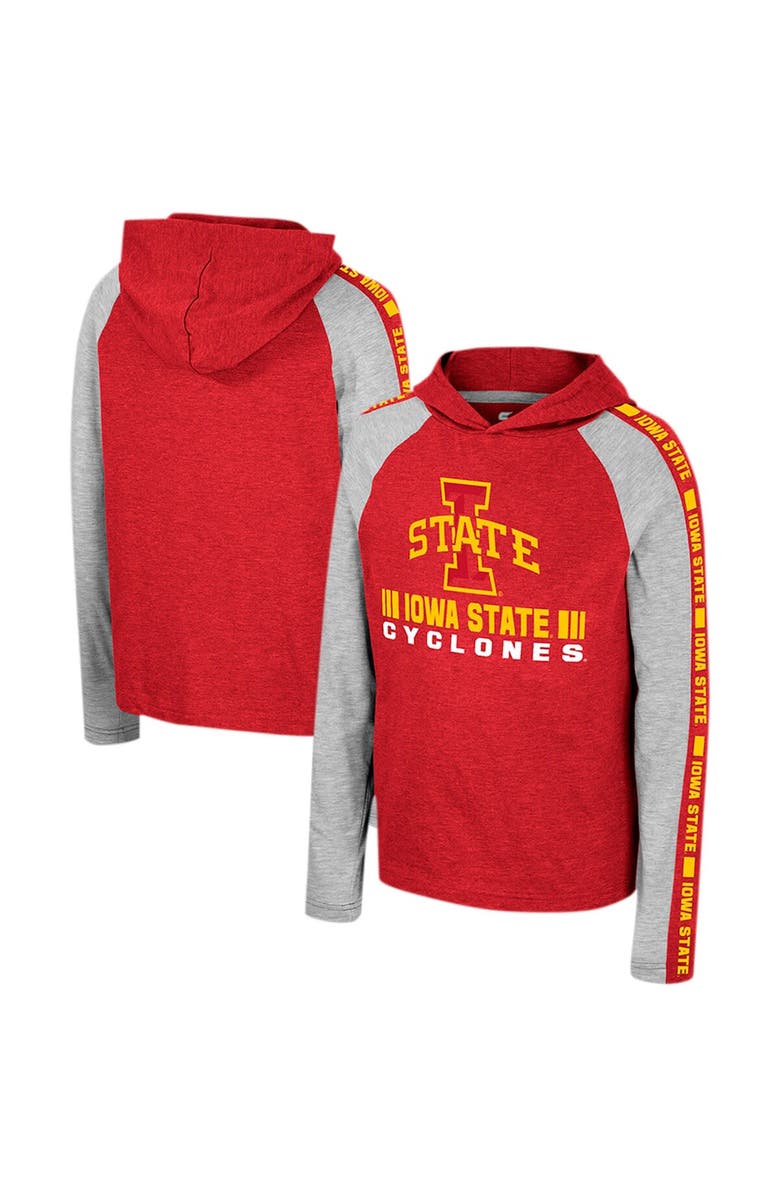 COLOSSEUM Youth Colosseum Cardinal Iowa State Cyclones Ned Raglan Long Sleeve Hooded T-Shirt, Main, color, Cardinal