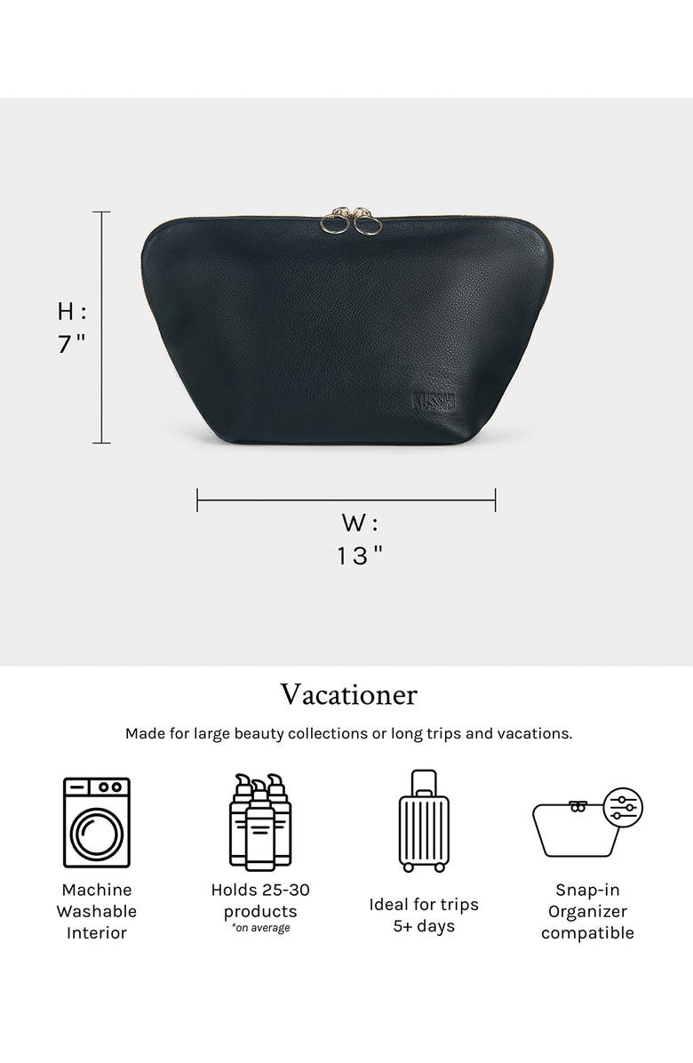 KUSSHI Vacationer Leather Makeup Brush Organizer, Alternate, color, 