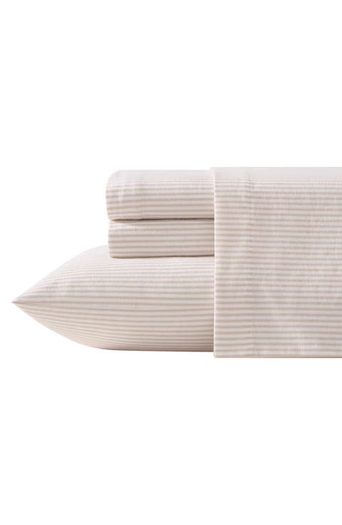 Oxfordshire Stripe Cotton Flannel Sheet Set
