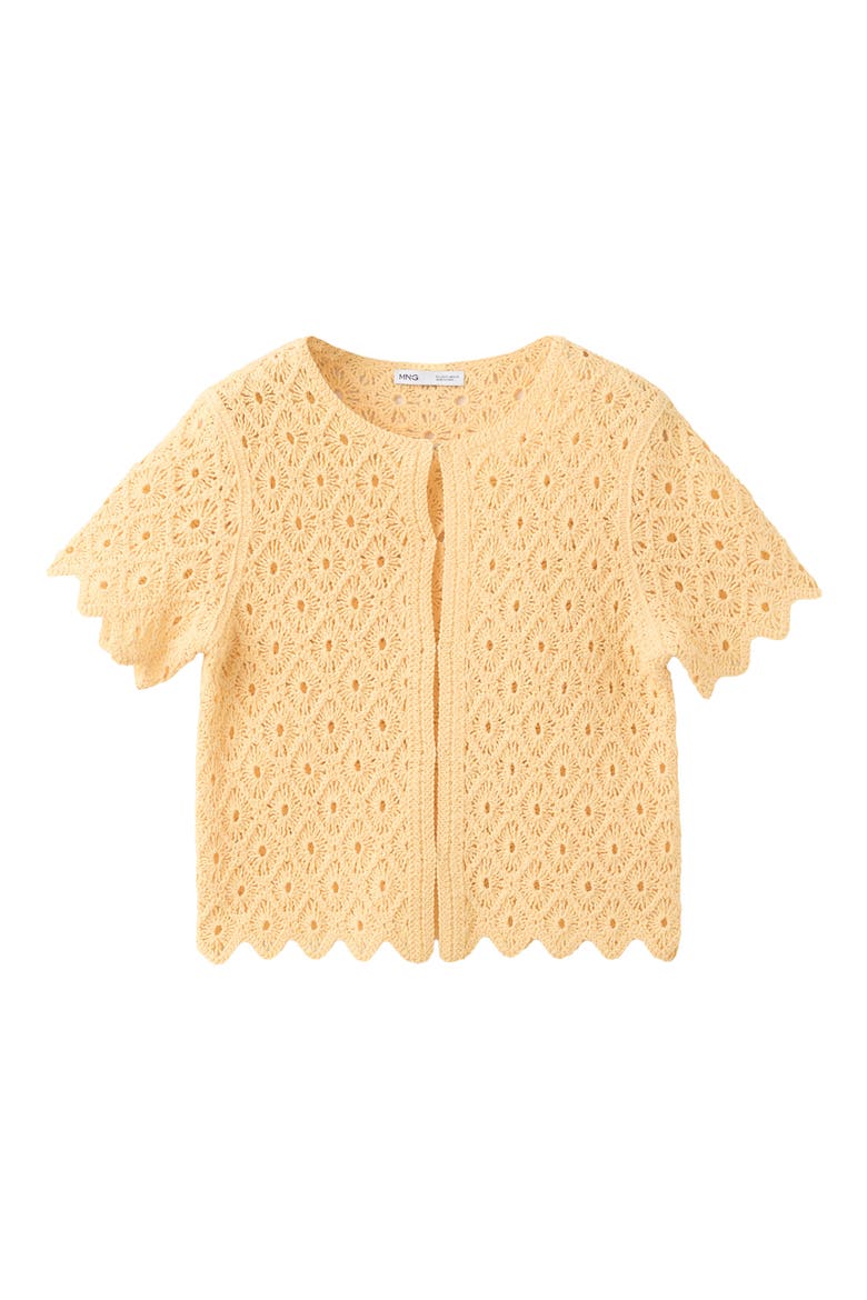 Openwork Crochet Knit Top, Alternate, color, YELLOW